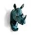 HERNGEE Rhino Head Single Wall Hook/Hanger Animal Shaped Coat Hat Hook Heavy Duty, Rustic, Decorative Gift, Rustic Bronze Color