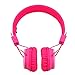 GranVela X2 Multifunctional Wireless Headphones, Foldable On-Ear Bluetooth Headphones with Micro SD Card Player, FM Radio ,Built-in Microphone .Kids Headphones. (Pink)