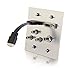 C2G/Cables to Go 39704 HDMI, VGA, 3.5MM Audio, Composite Video and RCA Stereo Audio Pass Through Double Gang Wall Plate, Aluminum
