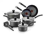 T-fal D913SC Signature Hard Anodized Scratch Resistant PFOA Free Nonstick Thermo-Spot Heat Indicator Cookware Set, 12-Piece, Gray (Kitchen)