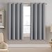 H.VERSAILTEX Blackout Grey Curtains 63 Inch Length Grey Thermal Insulated Curtains for Bedroom, Grommet Top Thermal Insulated Short Curtains Drapes for Winter (1 Panel, Dove Gray) primary