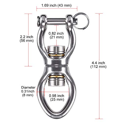Dolibest SUS304 Silent Bearing Swing Swivel, Tire Swing Swivel Safest