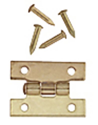 Dollhouse Miniature Small Brass Flush Hinges with Nails