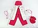 American Fashion World Hot Pink Doctor Outfit for 14-Inch Dolls | 7 Piece Set | Premium Quality & Trendy Design | Dolls Clothes | Outfit Fashions for Dolls for Popular Brands
