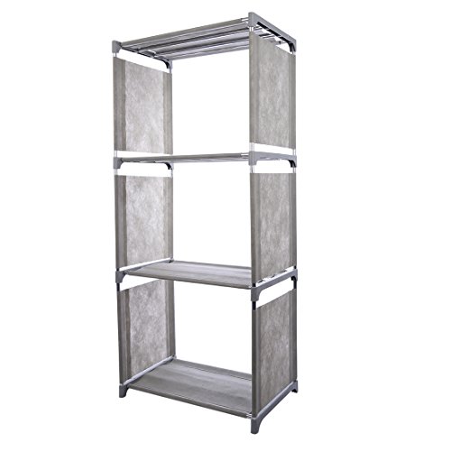 Fcoson Multipurpose Display Rack 3-Tire Bookshelf Silver Grey 41.5"L x 10.23"W x37"H