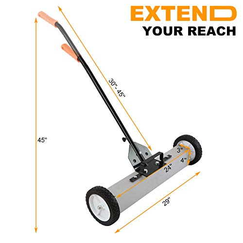 Toolwiz Pick Up Sweeper 24inch Large Pickup Lawn