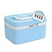 EVERTOP Medicine Cabinet with Coded Lock and Divided Compartments, Cyan