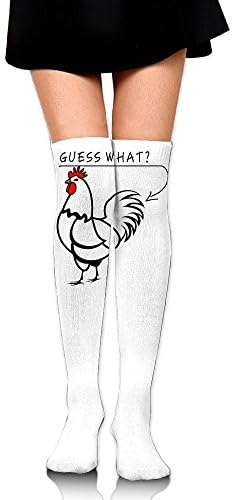 ZHONGJIAN Unisex Knee High Long Socks Guess What Chicken Butt Graphic Soccer Tube Sock Length 65cm