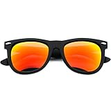 Matte Reflective Revo Color Lens Large Horn Rimmed Style Sunglasses