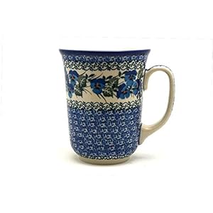 Polish Pottery Mug – 16 oz. Bistro – Winter Viola