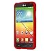LG Optimus L70 (Metro PCS) Slim Light Hybrid Snap On Non-Slip Matte Hard Case Protex Rubberized Rubber Coating Protective Case - Red - Retail Packaging