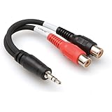 Hosa YRA-154 3.5 mm TRS to Dual RCAF Stereo Breakout Cable