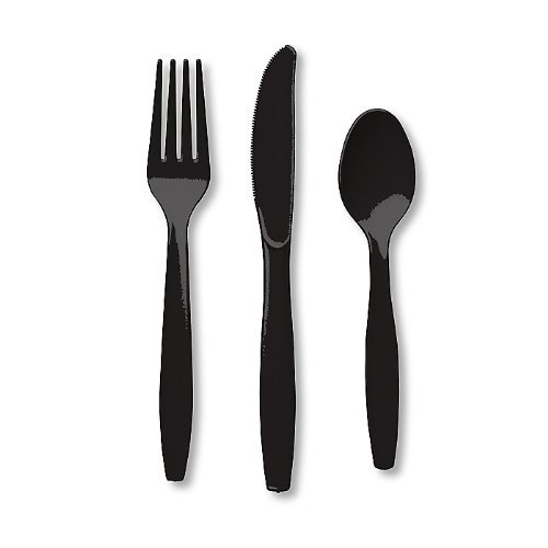 Plastic Cutlery Velvet Black Package of 24