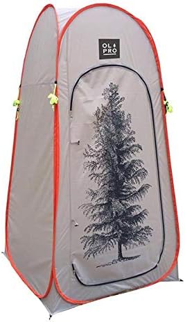 OLPRO Outdoor Leisure Products Toilet Tent 1.2m x 1.2m Pop Up Camping Toilet Tent Grey Tree Design
