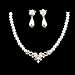 ACCESSORIESFOREVER Bridal Wedding Jewelry Set Crystal Pearl Beautiful Elegant Necklace