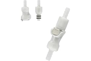 BBTUS 1/4" 3/8" 5/16" Plastic Hose Barb In-Line Quick Connector, Quick Release Vacuum Disconnect Coupling, Shut-Off Valved Insert Tube Quick Connect Fittings (1 Male+ 1 Female)(1/4")