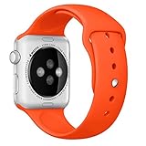 Apple Watch Band, Perman Sports Comfort Smooth Silicone Replacement Smart Watch Bracelet Strap Band Watchband for Apple Watch 42mm Orange