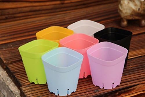 Heliyan Garden Plant 10pcs/lot 778cm random color Flower Pots pot traysPlastic PotsCreative Small Square Pots for Succulent plants