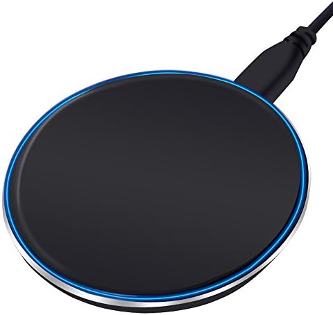Fast Wireless Charger for iPhone X / 8 / 8 Plus, Samsung Galaxy S8 S8 Plus S7 S7 Edge S6 S6 Edge Note 8 Note 5, And All Qi-Enabled Devices, Ultra Slim Portable Edition-No AC Adapter