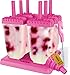 Lebice Popsicle Molds Set - BPA Free - 6 Ice Pop Makers + 1 Extra Silicone Lid + Silicone Funnel + Cleaning Brush + Recipes E-book