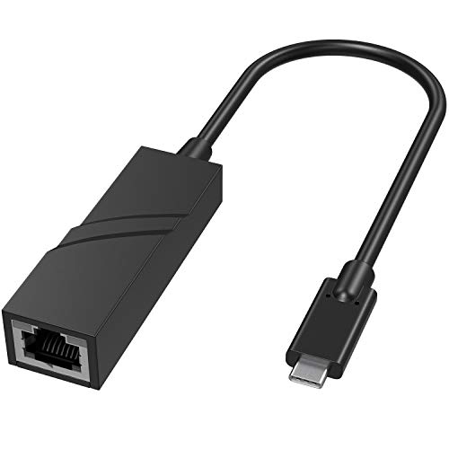 USB C to Ethernet Adapter, Portable 1-Gigabit Network Hub, 10/100/1000 Mbps, for MacBook Pro 2016/2017/2018, Chromebook, XPS, Galaxy S9/S8, and More