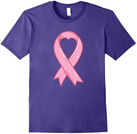 Mens Pink Ribbon Graphic Breast Cancer Awareness T-shirt Medium Purple