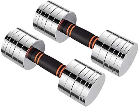 直輸入品激安 Lsyoa 電気めっき純粋鋼ダンベルカバー ポータブル 重さ バーベル ジム 多功能 男性と女性のための理想的な家族トレーニング Silver 10kg ダンベル ノンスリップ ハンドル 2