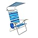 Deluxe 4 position Aluminum Beach Chair w/ Canopy & Storage Pouch