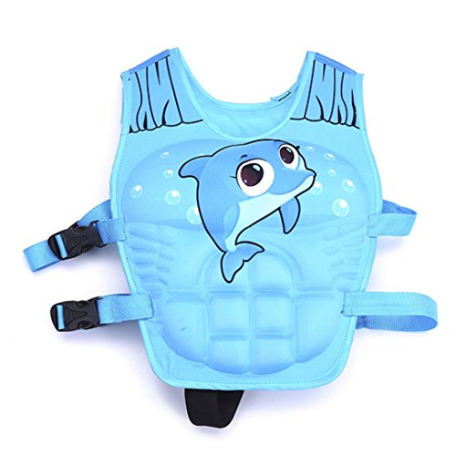Besde Baby Inflatable Sea Swimming Pool Vest Float Aid Jacket Swim Training Jacket (A, Kids 2-7 Years Old)