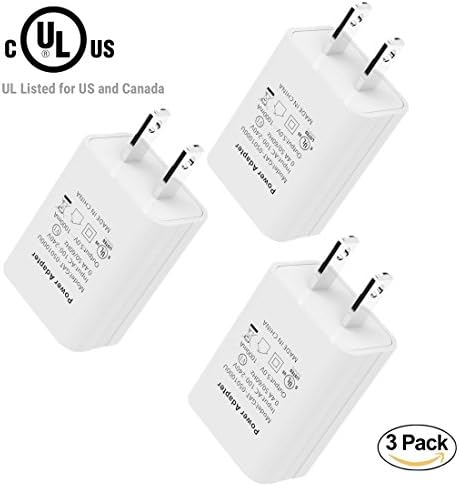 Iphone Wall Charger, LeVenustar 3 Pack UL Listed 5V/1A Universal Power Travel Wall Charger Adapter for iPhone X/8/7/6 Plus, iPad, iPod, Samsung Galaxy S5/S6/S7 Edge, LG, HTC, Motorola