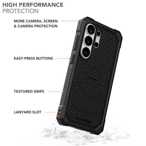 Rokform - Funda resistente para Galaxy S26 Ultra, cubierta magnética, armadura probada en caídas (negro)