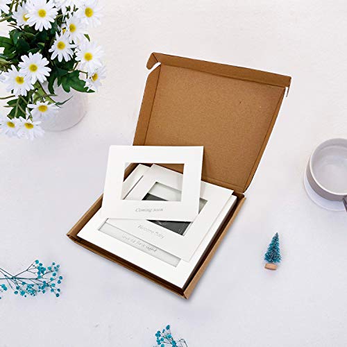 IHEIPYE Baby Sonogram Photo Frame - Ultrasound Picture Frame for Expecting Parents, Baby Showers, Gender Reveal Parties, Nursery Decor (Silver Text, White)