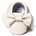 Voberry Baby Boys Girls Soft Soled Tassel Bowknots Crib Shoes PU Moccasins (0~6M, White)