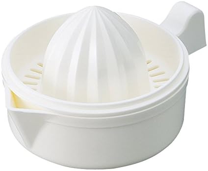 Monsta Living Manual Citrus Juicer Hand Juice Press Extractor Lemon, Lime, Orange Squeezer with Bowl - Juicer Strainer with Handle and Pour Spout, White
