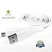 BooCoo Micro to USB Data Sync Charging Cable, 3 Feet - White