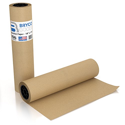 Brown Kraft Butcher Paper Roll - 18 Inch x 175 Feet (2100 Inch) - Food Grade FDA Approved – Great Smoking Wrapping Paper for Meat of all Varieties – Made in USA – Unbleached Unwaxed and Uncoated