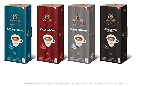 Gran Caffè Garibaldi Nespresso compatible capsules (Variety Pack, 40 Count)