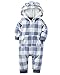 Carter's Baby Boys Hooded Fleece Jumpsuit - Light Blue/White