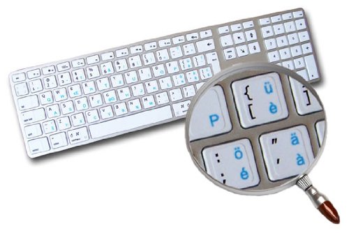 MAC ENGLISH-SWISS FRENCH KEYBOARD STICKER ON WHITE BACKGROUND FOR DESKTOP, LAPTOP AND NOTEBOOK