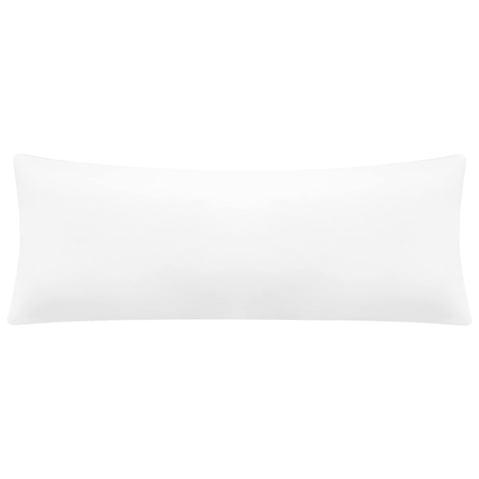 PiccoCasa Brushed Body Pillowcases with Roll Rim, Soft Breathable Delicate Piping Pillow Covers with Zipper Closure White 50x140cm (4ft. 6in.)