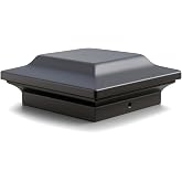 Classy Caps 4x4 Aluminum Post Cap - Heavy-Duty Cast Aluminum, Fits 4"x4", 3.5"x3.5", 3.25"x3.25" Posts, Powder Coat Finish, Weather-Resistant (Black)