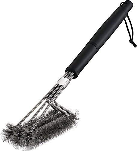BBQ Grill Brush, Akaru 18" Barbecue Griller Stainless Steel Brush 3 in 1, Cleaner for Grill Cooking Grates, Racks, & Burners, Perfect for Char-Broil, Weber, Porcelain and Infrared Grills (18"-3 in 1)