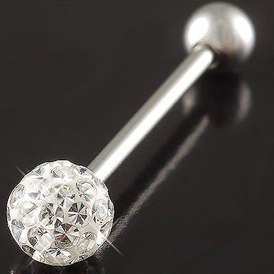 14g 14 gauge 1.6mm tounge piercing Barbell 3/4 20mm Bar clear tongue rings AQSR