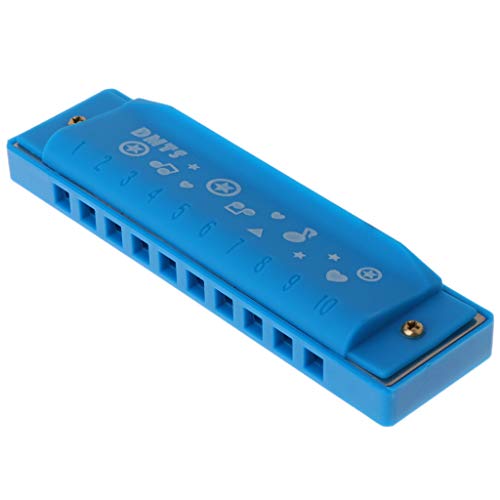 image for Jesse 10 Hole Kids Blues Harmonica, Pocket Harmonica Key for Professio