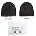 LETHMIK Winter Skull Waffle Beanie,Skully Cap Warm Mens Ski Cap Snow Hat Knitted Black