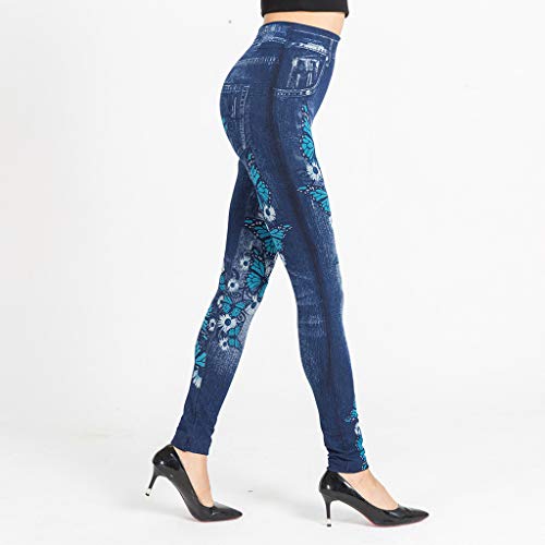 Botrong Women Jeans Bottoms Hip Lift Slim Fit Long Pants