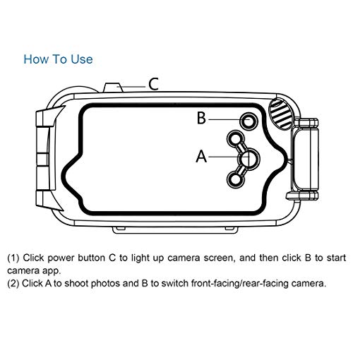 iPhone XR 40m/130ft Waterproof Diving Housing Photo Video Taking Underwater Cover Case (Black)