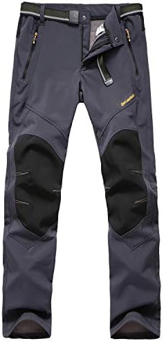 FLYGAGA 防寒ズボン メンズ ソフトシェルパンツ 登山ズボン 裏起毛パンツ 防水ズボン クライミングパンツ アウトドアパンツ トレッキングパンツ 防風防寒吸汗 防水厚手裏起毛保温 通気静電気防止ピリング防止 秋冬用 メンズ F1701
