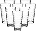 Circleware 40135 Pulse Set of 8-15.7 oz Heavy Base Highball Drinking Glasses Tumblers Ice Tea Beverage Cups Glassware for Water, Juice, Beer, 8pc, Clear