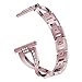 Jiarusig Bracelet Compatible with Fitbit Versa 3/Versa 4 Bands/Fitbit Sense/Sense 2 Bands for Women, Replacement Rhinestone Bling Wristband Strap Compatible for Fitbit Versa 4/Versa 3/Sense 2/Sense